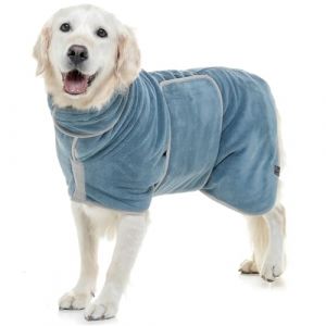 Lucky Paws® Peignoir Chien - Peignoir pour Chien à Double Couche - Peignoir Chien Super absorbante et Serviette pour Chien Ultra Douce en Un Seul Accessoire Chien Luxueux (XL, Bleu pétrole) (Lucky Paws, neuf)