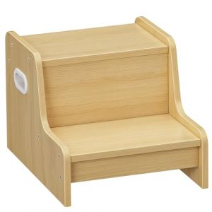 HOOBRO Marche Pied pour Enfants, Marchepied à 2 Marches, Escabeau Enfant, Tabouret pour Enfants, Antidérapants, avec Poignées, pour Salle de Bain, Cuisine, Naturel ENL01JD01 (HOOBRO FR, neuf)
