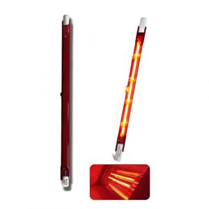 Ampoule Chauffante Infrarouge 1500W 254mm, Ampoule Infrarouge Dimmable, Lampe Chauffante Halogène Rubis, Lampe Halogène Quartz pour Chauffage Heatmaster U3, 240V Tubes R7s 1500Lm, 10mm Ø, Paquet de 2 (JHKEJI, neuf)