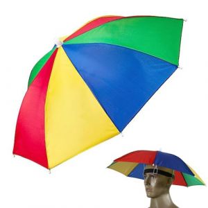 Rakiuty Chapeaux de Parapluie,Chapeau Parapluie de Tête,Parapluie Chapeau Coloré de Pêch,Parapluie Parasol Chapeau Pliable,Tete Casquette Parasol,Convient Activité Plein Air Pêche,1 Pièce (M-Couleur) (Deppr, neuf)
