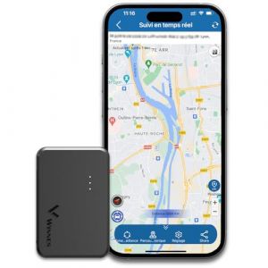 Mini GPS Tracker Voiture Caché Suivi en Temps réel Traceur GPS Magnétique pour Auto/Enfant/Personnes âgées/Chien/Moto/Chat/Chien,Rechargeable 60 Jours Autonomie,Abonnement requis (WLYDKJ, neuf)