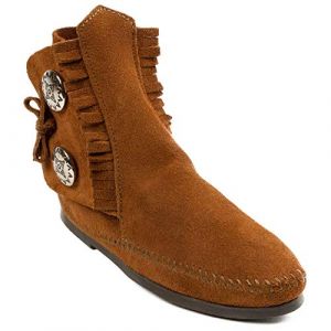 Minnetonka Men's Two Button Hardsole Boot 9 M Brown (Fast Media Ships From USA, neuf)