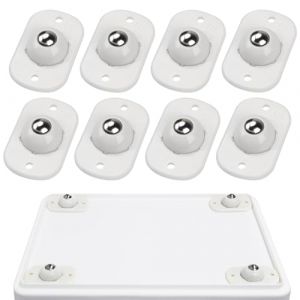 Mini Roulettes pour Meuble, Petites Roulettes de Meuble, Roulettes Universelles en Acier Pivotantes à 360°, Roulettes Plates pour Petits Appareils, Boîtes de Rangement, Bacs (8 PCS, Beige) (HAI YING TENG DA, neuf)