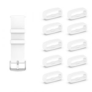 Bdsidy Boucles de bracelet de montre,support de bracelet de montre,10 Pi&egrave;ces anneau de retenue de bracelet de montre 18mm/20mm/22mm,boucle de rechange silicone pour montres sport smart (20mm, Blanc) (Dikoe, neuf)