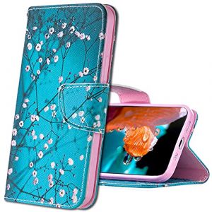 MRSTER Coque Xiaomi Pocophone F1 Housse, Bookstyle &Eacute;tui Motif Color&eacute; Imprim&eacute; Housse PU Etui en Cuir Portefeuille de Protection Etui &agrave; Rabat pour Xiaomi Pocophone F1. BF Apricot Tree (MRSTER, neuf)