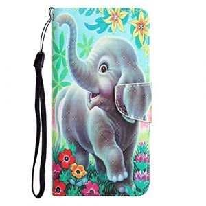 Ucikov Coque pour T&eacute;l&eacute;phone Portable Samsung Galaxy A33 5G,Pochette en Cuir Synth&eacute;tique Clapet Antichoc Magnetic Carte Fentes Bourse Housse Etui avec Motif &eacute;l&eacute;phant Mignon (Ucikov, neuf)