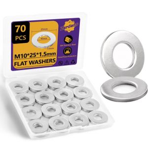 Rondelles Metal M10, Rondelle Inox M10 x 25mm,Rondelles Plates 70 Pi&egrave;ces, Rondelle en 304 Acier Inoxydable DIN9021 / ISO7093, Penny Rondelles pour Vis et &eacute;crous (haitongda direct, neuf)