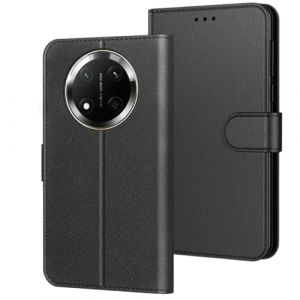 TECHTA Coque pour Honor Magic 7 Lite 5G/X9C, [Housse en Cuir PU Premium] [Etui à Rabat] [Pochette de Portefeuille] [Flip Case][Fonction Support], Étui de Protection pour Honor Magic 7 Lite 5G (Noir) (HARMONIE 1, neuf)