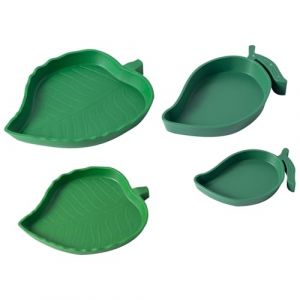Abreuvoir Tortue Plat Forme de Mangue et Forme de Feuille Bols de Nourriture en Plastiques pour Reptiles l&eacute;zards escargots Facile &agrave; nettoye, 4 Tailles diff&eacute;rentes (SLSON, neuf)