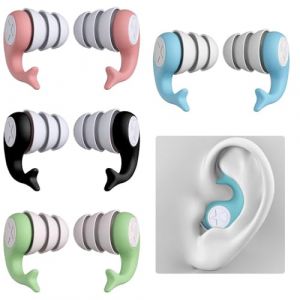 Fine jade2 bouchons d'oreilles &eacute;tanches r&eacute;utilisables en silicone Boules Quies en Silicone Souple pour Nageurs,Parfaits pour le Surf,Plong&eacute;e en Apn&eacute;e,Piscine et la Douche (Fine jade2, neuf)