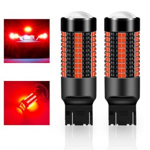 Teguangmei 7443 T20 Ampoules LED de Voiture 5W Ultra Lumineux Rouge 3020 126SMD LED 7443NA W21W Frein de Recul Arr&ecirc;t Arri&egrave;re Feux de Brouillard Arri&egrave;re Position Feu Arri&egrave;re 12-24V (2 PCS) (TeguangmeiEUR, neuf)
