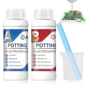 Allisway Gel Isolant Electrique 1:1, 200g A+B Gel Etancheite Electrique, Mastic de Scellement Électrique, Convient aux Circuits Imprimés, Substrat PCB, Manchons de Câble, Transparence, Imperméable (HUANKEKEJI, neuf)