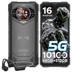 DOOGEE S200 X 5G Telephone Portable Incassable, &Eacute;cran 6.72&rdquo; FHD+120Hz IPS,48 Go RAM+512 Go ROM, Telephone Incassable Android 16, AI Cam&eacute;ra 100MP+20MP+2MP, Batterie 10100mAh, avec &Eacute;couteurs,WiFi6/NFC (Vendora FR, neuf)