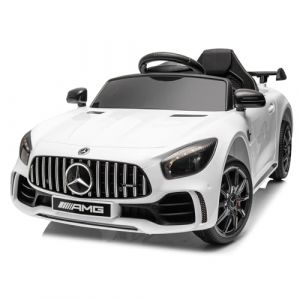 LEADZM Voiture &eacute;lectrique pour Enfants 12V Mercedes Benz AMG avec T&eacute;l&eacute;commande 2.4G, V&eacute;hicule Electrique Enfant 2 Portes avec MP3 (Blanc) (VICTOPV, neuf)