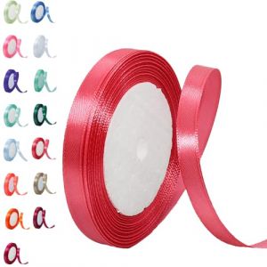 POPOYU Ruban Satin 10mm x 23m, Pastèque Rouge Ruban Tissu Ruban Cadeau pour Décoration de Mariage, Fête Noël Halloween, Emballage Cadeau, Ballons, Nœuds, Bouquet, Bricolage Art, Couture, DIY Artisanat (YUMU-EU, neuf)