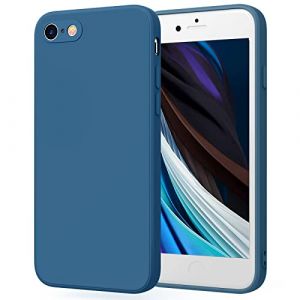 YLK Coque Compatible avec iPhone SE2022/SE 2020/iPhone 8/7, Coque Int&eacute;grale Ultra Fine en Silicone avec Doublure en Microfibre Douce, Design &agrave; Bords Droits (Bleu Marine) (YYSuoEn, neuf)