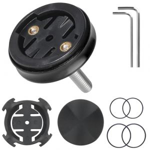 NewZC Support GPS Velo Potence Compatible avec Garmin Edge 130 200 500 510 520 800 810 1000 1030 1040 -Aluminium Porte Compteur Vélo Noir Support Prolongateur D'ordinateur VTT avec Sangle en Silicone (NewZC, neuf)