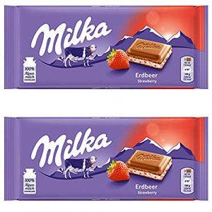 Milka Chocolat au yaourt aux fraises - 2 x 100 g (SmartEU, neuf)