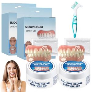 2 Pcs Proth&egrave;Se Dentaire Silicone Dentier Provisoire Facette Dentaire Prothese Dentaire Silicone Appareil Dentaire En Silicone Proth&egrave;Se Dentaire Silicone Faux Appareil Dentaire Avec Brosse &agrave; Dents (LOUISE CURRY LIMITED, neuf)