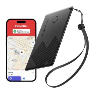 SwitchBot Wallet Finder Card, Smart AirTag Compatible avec Apple Find My(iOS Uniquement), Localisateurs d'objets pour clés, téléphones, Bagages, jusqu'à 3 Ans d'autonomie, Résistant à l'eau IP67 (SwitchBot, neuf)