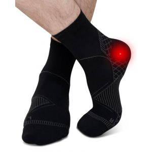 ZFSOCK Chaussettes de Compression Femme Homme: Chaussettes Fasciite Plantaire Chevillère de Maintien Sport Soulagement de la Douleur Tendinite Protection Tendon d’Achille Noir 1 Pièce Taille M (ZFSOCK, neuf)