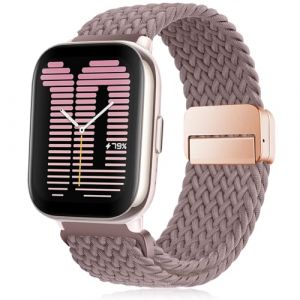 RUIMAYA Tress&eacute; Bracelet Montre en Nylon Compatible avec Amazfit Active/2/GTS 4/GTS 4 Mini/GTS 3/GTS 2 Mini/Bip/GTR 42mm/Pop, Bracelet Montre Connect&eacute;e 20mm &Eacute;lastique, Violet (MAIRUIMAY, neuf)
