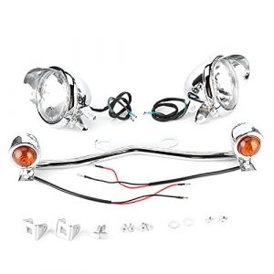 Feu antibrouillard Clignotant Clignotant Support de phare antibrouillard Accessoire de moto Clignotants à LED Clignotant de moto adapté pour Shadow VT 750 1100 VTX 1300 1800 Feu de brouillard Spot de (yafaa, neuf)