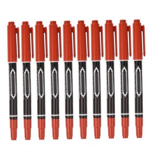 Tattoo Marker Pen Double Tip Skin Scribe Tool Piercing Marking Body Ink Pen Red 10pcs (HeFengXianJiaWanFuZhuangYouXianGongSi, neuf)
