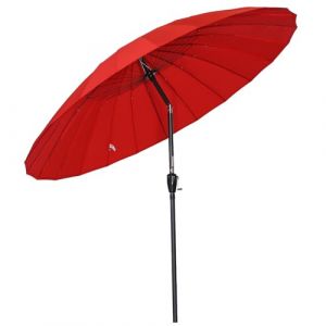 Angel Living Parasol De Jardin Parasol 250cm Rond 24 baleines L'Ombre De MéCanisme D'Inclinaison De Manivelle, Protection UV pour Balcon Terrasse Piscine Extérieur Plage (Rouge) (Angel Living Outdoor, neuf)