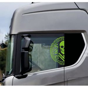 DualColorStampe Autocollants Compatibles avec Scania Daf Iveco Man - Accessoires pour Camion, Fen&ecirc;tre COD.0301 (Vert Fluorescent) (DualColorStampe, neuf)