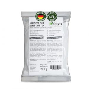 Veluxis&reg; Colle pour papier peint intiss&eacute; &ndash; pr&ecirc;te &agrave; l'emploi en 10 minutes, ADH&Eacute;RENCE PUISSANTE, 1 sachet pour 30 m&sup2;, sans taches et repositionnable (Hustling Sharks, neuf)