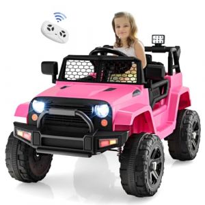 GOPLUS Voiture Electrique Enfant 12V avec T&eacute;l&eacute;commande 2,4G, Quad 4x4 Electrique Enfants avec Klaxon et Musique et Vitesse 2,5-4,5KM/H,Charge 30KG pour Enfants 3-8 Ans (Rose) (Augenstern24, neuf)