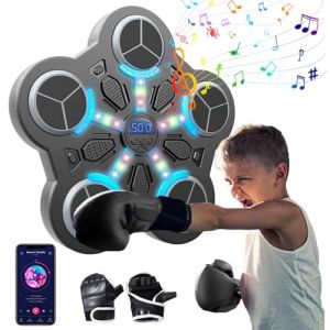 Machine de boxe musicale avec gants de boxe, machine de boxe intelligente avec Bluetooth et vitesse réglable, machine de boxe murale à montage mural, appareils d'entraînement sur cible murale pour (NEW CRAB LIMITED, neuf)