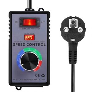 Variateur de Vitesse pour Moteur 220V AC 10A 4000W, SCR Régulateur de Tension avec Bouton Rotatif Régulateur de Vitesse Moteur Contrôleur de Vitesse du Ventilateur pour Meuleuses D'angle, Souffleuses (DongGuanShi FeiDa DianZi ShangWuYouXianGongSi, neuf)