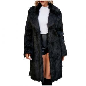 AEGJEGVD 2024 Veste Fausse Fourrure Femme mi Longue Léopard Manteau en Fourrure synthétique Veste d'hiver Chaude Manteau Élégant Couleur Unie Fluffy Manteau en Fausse Fourrure Polaire Coat Jacket (⭐⭐⭐⭐⭐AEGJEGVD⭐⭐⭐⭐⭐, neuf)