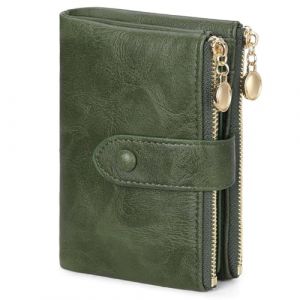 FALAN MULE Portefeuille Femme Cuir PU Cartes de Cr&eacute;dit Portefeuille RFID pour Femmes Double Fermeture &eacute;clair Porte Monnaie Grande Capacite pour 18 Cartes et 2 Fen&ecirc;tre D'identification (FALAN MULE UK, neuf)