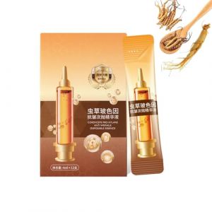 Cordyceps Essence anti-rides et anti-âge,sérum anti-rides au Cordyceps Sinensis,sérum anti-âge pour le visage, élimine les ride,hydrate les peaux sèches et rugueuses,réduit les ride (1 Set, 12 * 4ml) (EnviableVB, neuf)