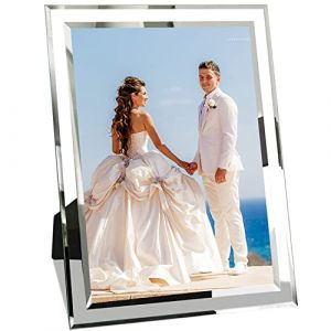 Cadre Photo 25x20cm en Verre, Cadres Photo Moderne Argent Pour Photos de B&eacute;b&eacute;, Photos de Famille et Photos de Mariage, Cadeau(1pcs) (PigPigFly, neuf)