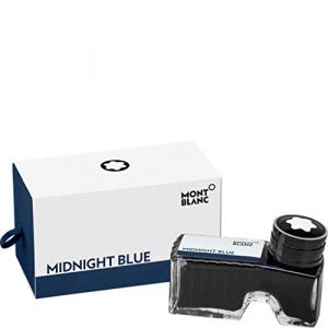 Montblanc 109204 Flacon d'encre Midnight Blue - Bleu Noir - Encre pour Stylo Plume - Non Permanente - 60 ml (87cram, neuf)