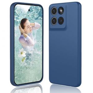 DESSEN Coque pour Motorola Moto G86 5G &Eacute;tui - Liquide Silicone Housse Antichoc Protection Case Souple Mince TPU Cover Bumper avec Doublure en Microfibre Anti-Rayures, Bleu (Woshanya, neuf)