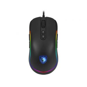 Sades Revolver Gaming Mouse filaire : capteur optique 10 000 dpi - Chroma RGB Éclairage - 9 boutons programmables - Design ambidextre, poignée ergonomique confortable pour PC Gaming Mouse (Gestiones Digitales, neuf)
