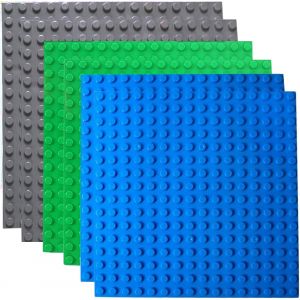 Lot de 6 Plaques de Base de Grands Blocs pour Lego Duplo Classic Compatible avec Toutes Les Grandes Marques - Plaque de Base - 25.5x25.5cm, Vert-Bleu-Gris (aerialjumpuk, neuf)