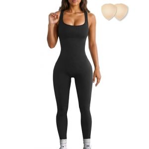 Merlvida Combinaison Femme Sport Sans Couture Jumpsuit Fitness Ajust&eacute; et &Eacute;lastique Skinny Une Pi&egrave;ce Tenue Sportive Sexy Gym Surv&ecirc;tement Pour Sports Yoga Jogging (Merlvida Direct, neuf)