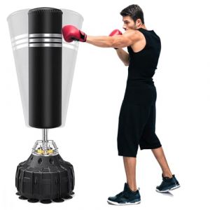 Moziel Sac de Frappe sur Pied 178 cm Punching Bag Debout Adulte Sac de Frappe Boxe Autoportant 19 Ventouses avec Système Amortissement Hydraulique (Elektronik Trade, neuf)