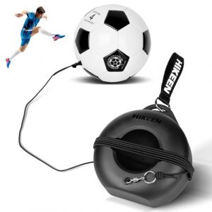 Hikeen Kit Entrainement Foot avec Ballon: Accessoire d'entrainement Football pour Adolescents et Adultes, Football Accessoire Portable avec Base Métallique pour Le Terrain ou Parc (Noir) (Hikeen Sell, neuf)