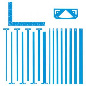 UNICRAFTALE Ensemble de R&egrave;gles de Reliure Flexibles en Acrylique Bleu Outil de Scrapbooking Facile 18 pi&egrave;ce R&egrave;gles en Forme de T pour Reliure Scrapbooking Outils Faits Main Fournitures (ENBISI EU, neuf)