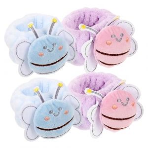 MUSISALY Lot De 4 Bracelets Pour Se Laver Le Visage Confortables Spa En Flanelle Fine Lavable (YangF, neuf)