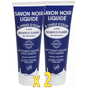 Marius Fabre - SAVON NOIR LIQUIDE à l'HUILE d'OLIVE - Nettoyant Naturel Multi-Usages - Lot de 2 Tubes de 250 ml (Ponera, neuf)