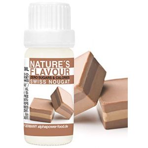 ALPHAPOWER FOOD Arôme alimentaire naturel nougat suisse I liquide - gouttes aromatisantes et édulcorant sans sucre, 1x10ml goût délicieux, vegan liquid sweetener Flavour Drops, Flavdrops (ALPHAPOWER FOOD, neuf)