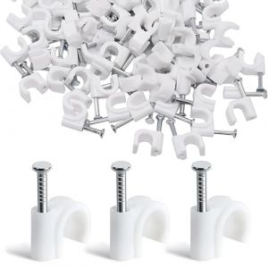 KYLOS 200 Pièces Cavalier Cable Electrique,Fixation Cable Electrique, Attache Fil Electrique,Attache Cable Mural,Clips De Cable,Avec Clou En Acier,Pour Fixation De Câble,Blanc (4Mm) (liqiangdeouzhoudianpu, neuf)